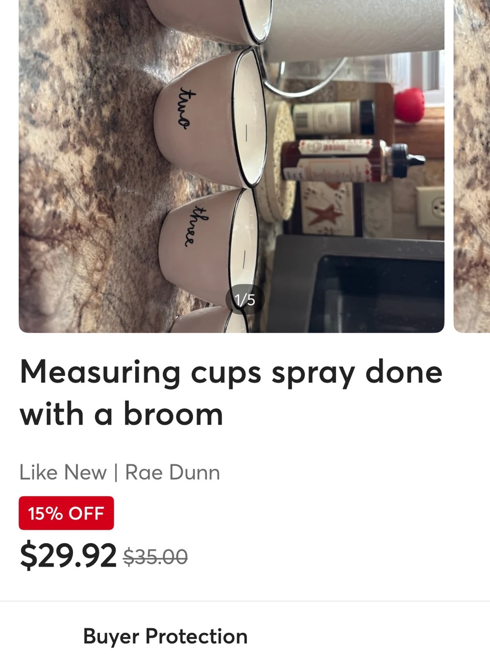 Rae Dunn Pale Pink Ceramic Nested Measuring Cups Set